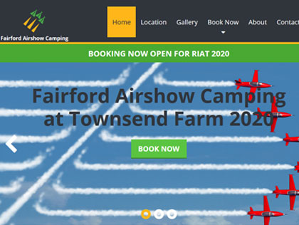 Sample image from the Designtoo website portfolio (Fairford Airshow Camping)